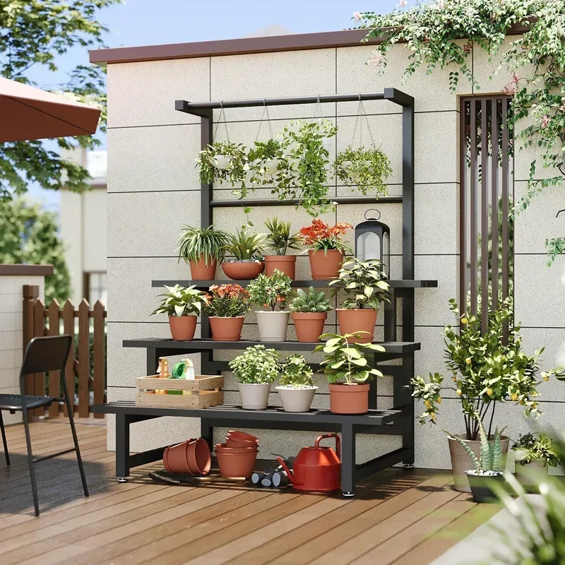 Outdoor Furniture Black - Gelaagde Display Plant Rek Plank Universele