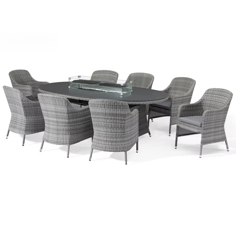 Outdoor Furniture And Fire Pit - Tuinmeubelen vuurplaats rotan wicker aluminium tuinset