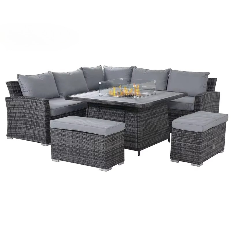 Outdoor Furniture And Fire Pit - Modern tuinmeubilair luxe eettafel aluminium waterdicht