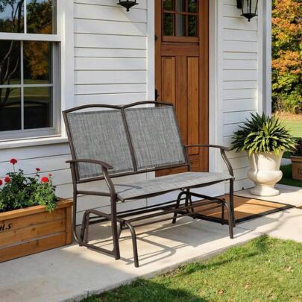 Garden Bench Metal - Buitenligstoel voor 2 personen, terrasligstoel, stevig