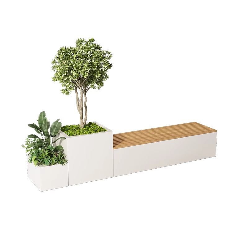Garden Bench Metal - Combinatie metalen plantenbak bankzitting voor buiten,