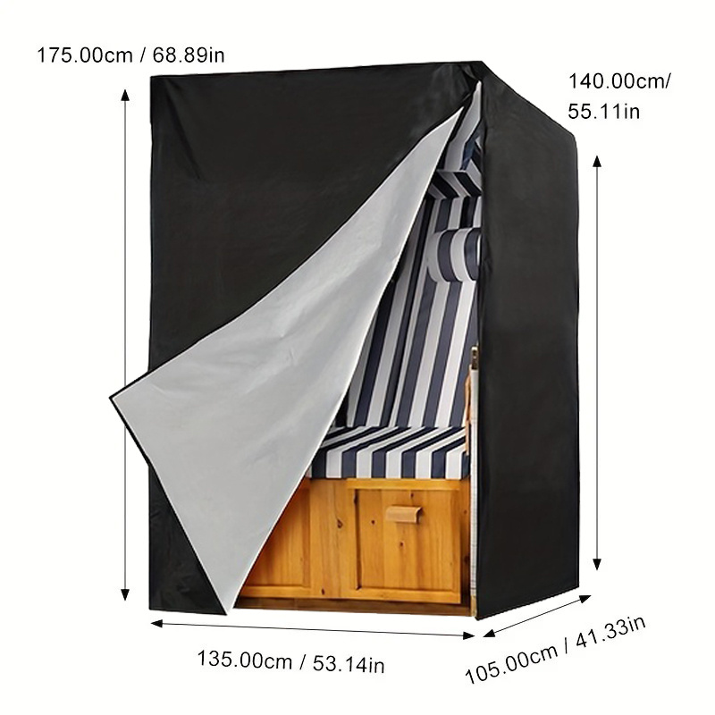 Outdoor Furniture Black - 1-delige zwarte buitenmeubelhoes, universele bescherming voor