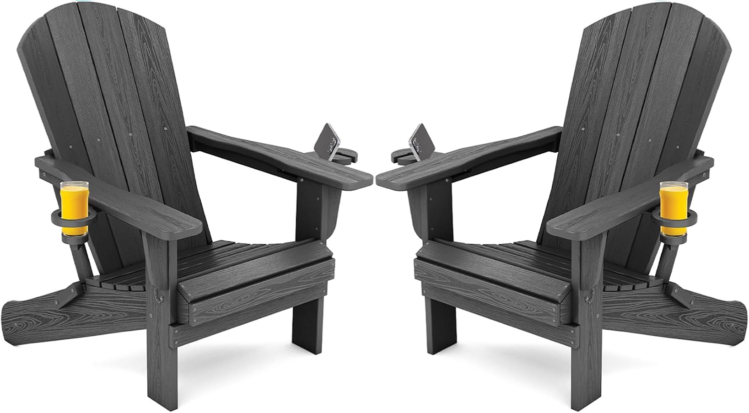 Deck Chair Lounger - Set van twee opvouwbare buitenstoelen, stevige