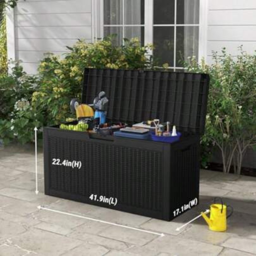 Outdoor Furniture Resin - Buitenopslagbox, Deckbox, Waterdichte Rattan-look Hars Tuinmeubel