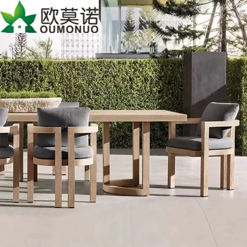 Outdoor Furniture Teak Wood - Noordse Buiten Eettafelset van Teakhout, 1