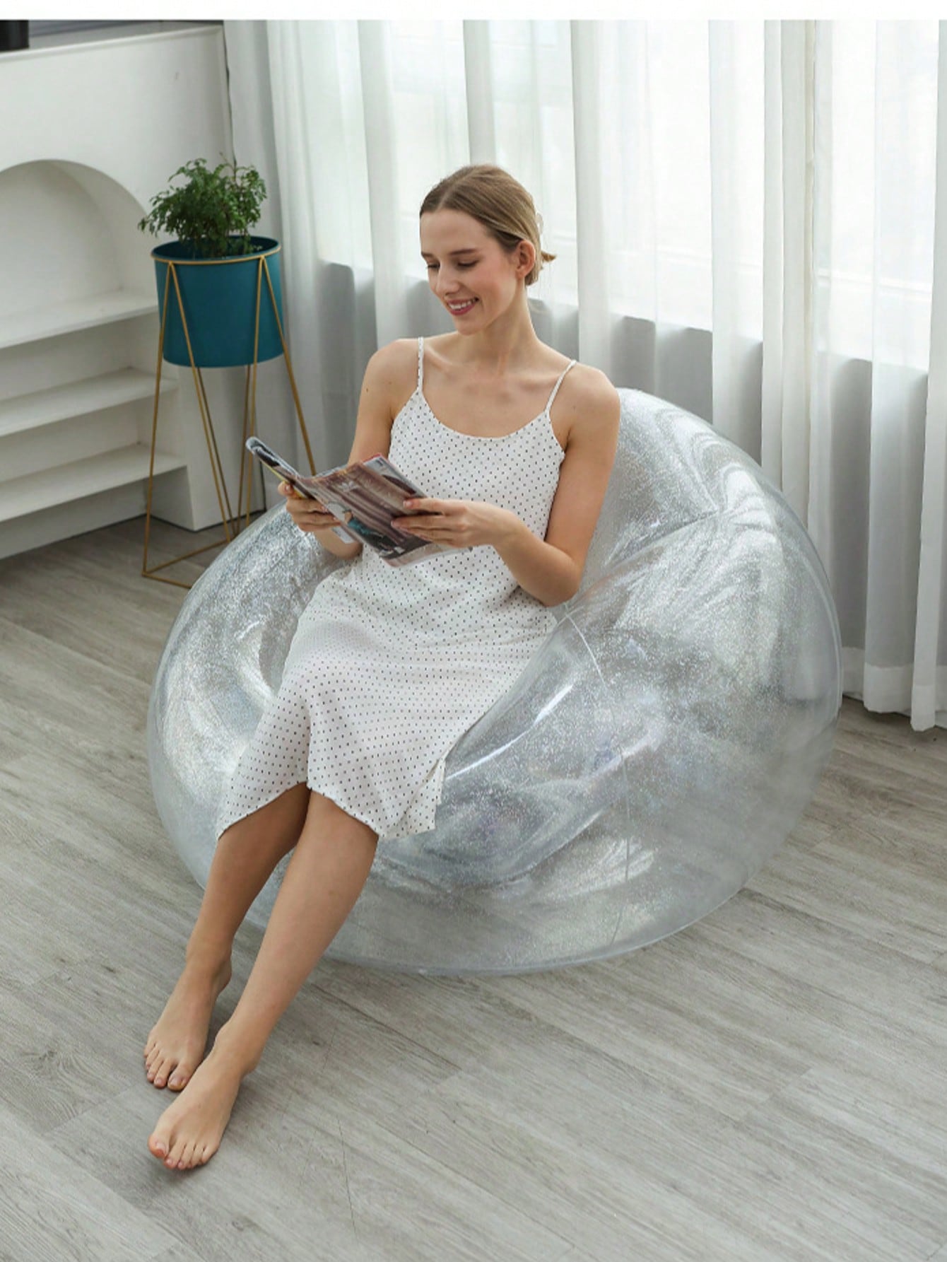 Outdoor Furniture Lounge Chair - 1 stuk PVC opblaasbare loungestoel, draagbare