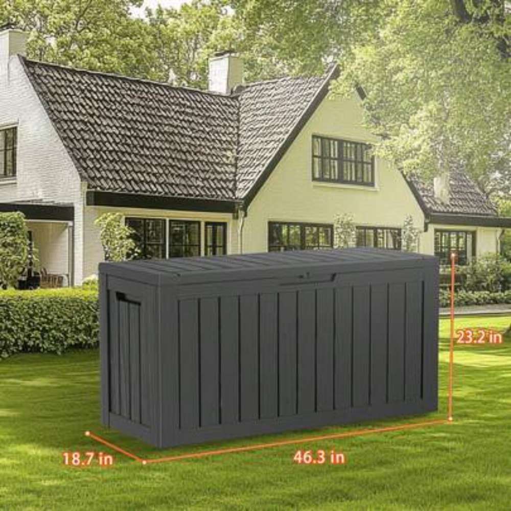 Outdoor Furniture Resin - 90 Gallon afsluitbare hars opbergbox voor