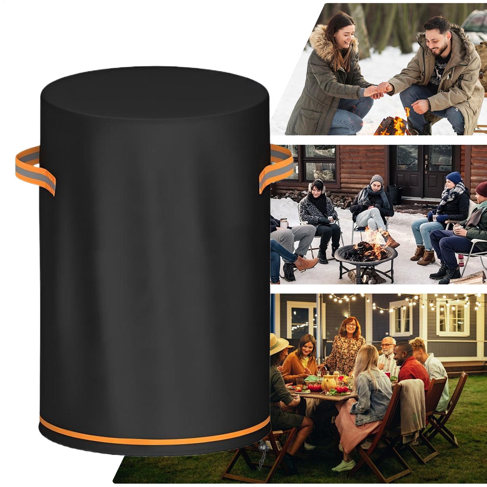 Outdoor Furniture And Fire Pit - Vuurplaatskolomhoes, zware kwaliteit, waterdicht, bescherming voor