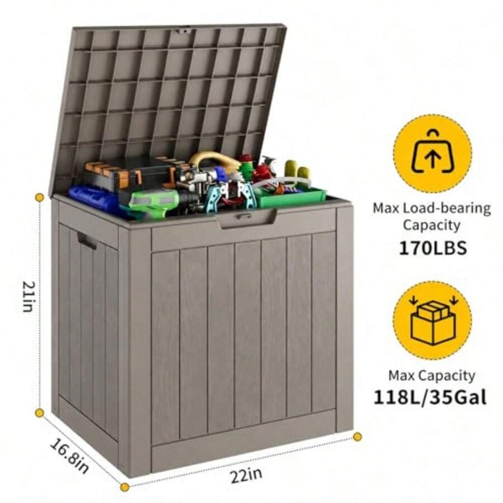 35 Gallon Buitenopslagbox, Wat - Outdoor Furniture Resin recensie en prijs