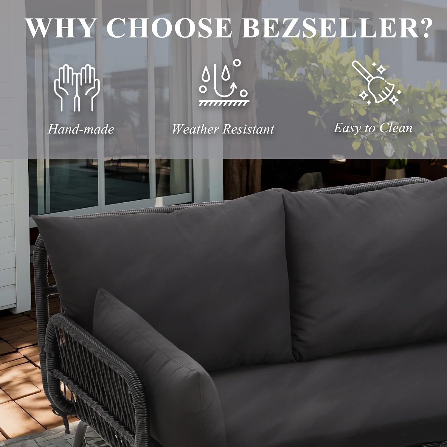 3-delige rotan tuinmeubelset v - Outdoor Furniture Black recensie en prijs