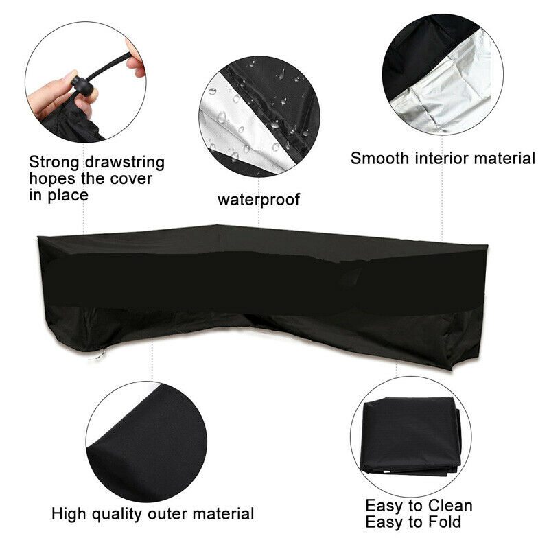 L-vormige meubelhoes waterdich - Outdoor Furniture Black recensie en prijs
