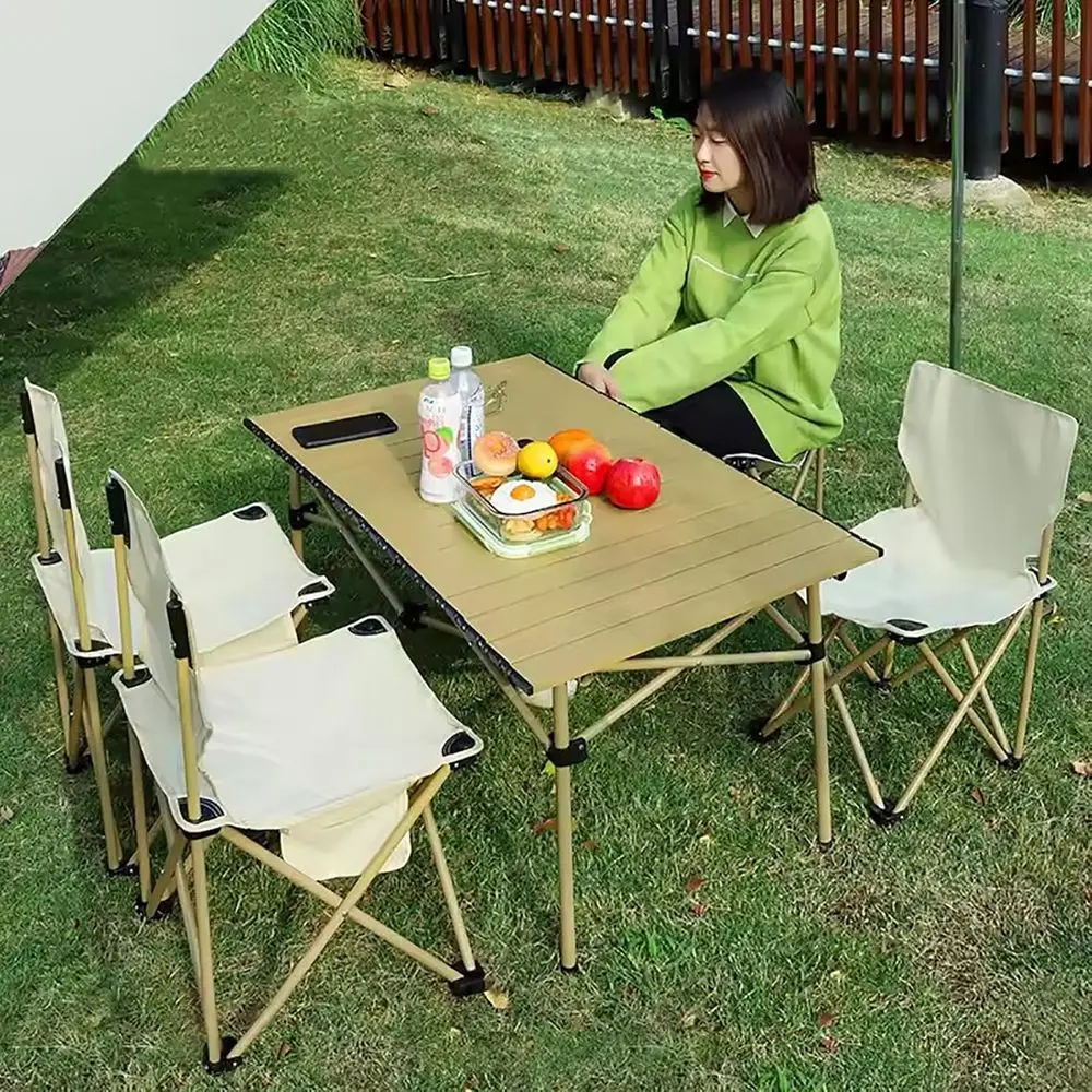 Draagbare 5-delige campingstoe - Outdoor Furniture Black recensie en prijs