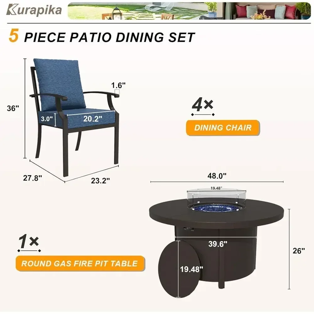 5-delige tuinmeubelset met ron - Outdoor Furniture Fire Pit Set recensie en prijs