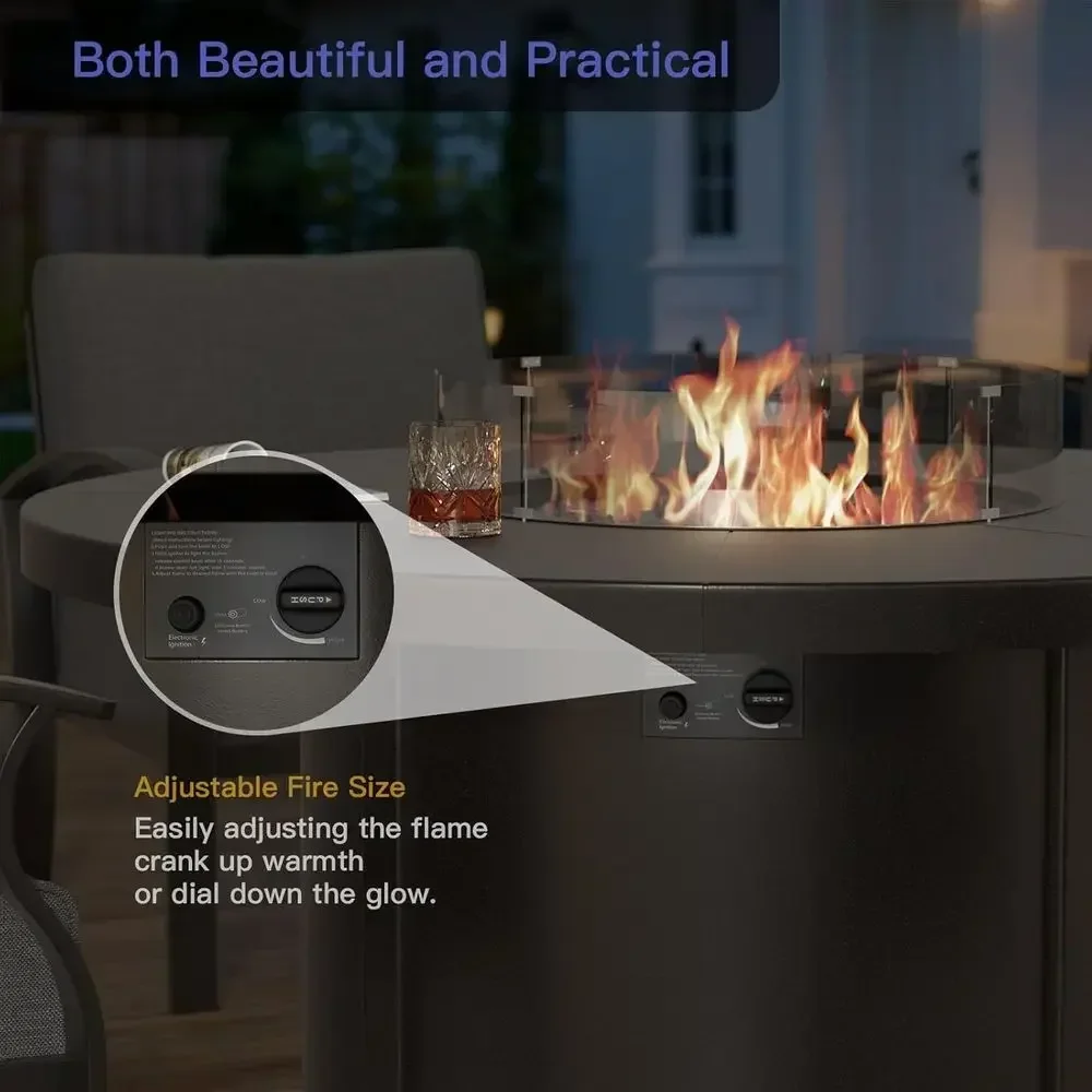 5-delige tuinmeubelset met ron - Outdoor Furniture Fire Pit Set recensie en prijs
