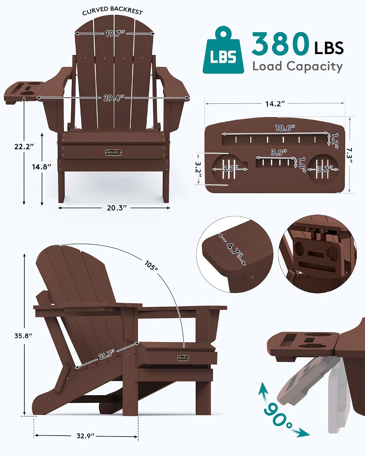 Vouwbare Adirondack Stoelenset - Outdoor Furniture Fire Pit Set recensie en prijs