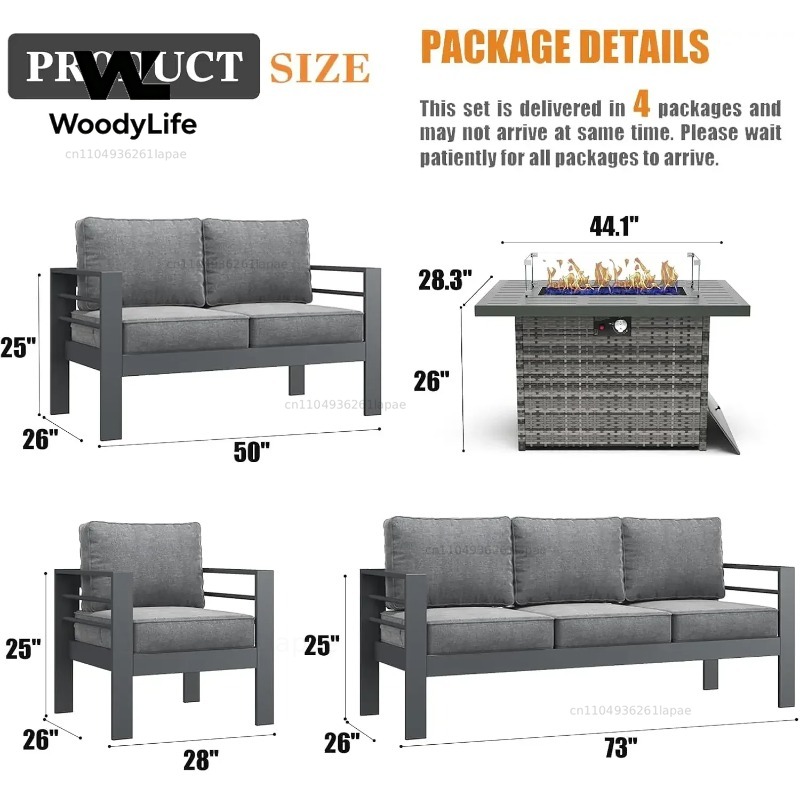 L5-delige moderne aluminium tu - Outdoor Furniture And Fire Pit recensie en prijs