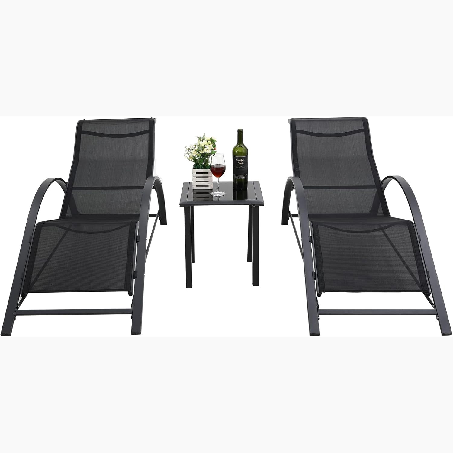 Tuinstoelset met 3 ligbedden e - Deck Chair Lounger recensie en prijs