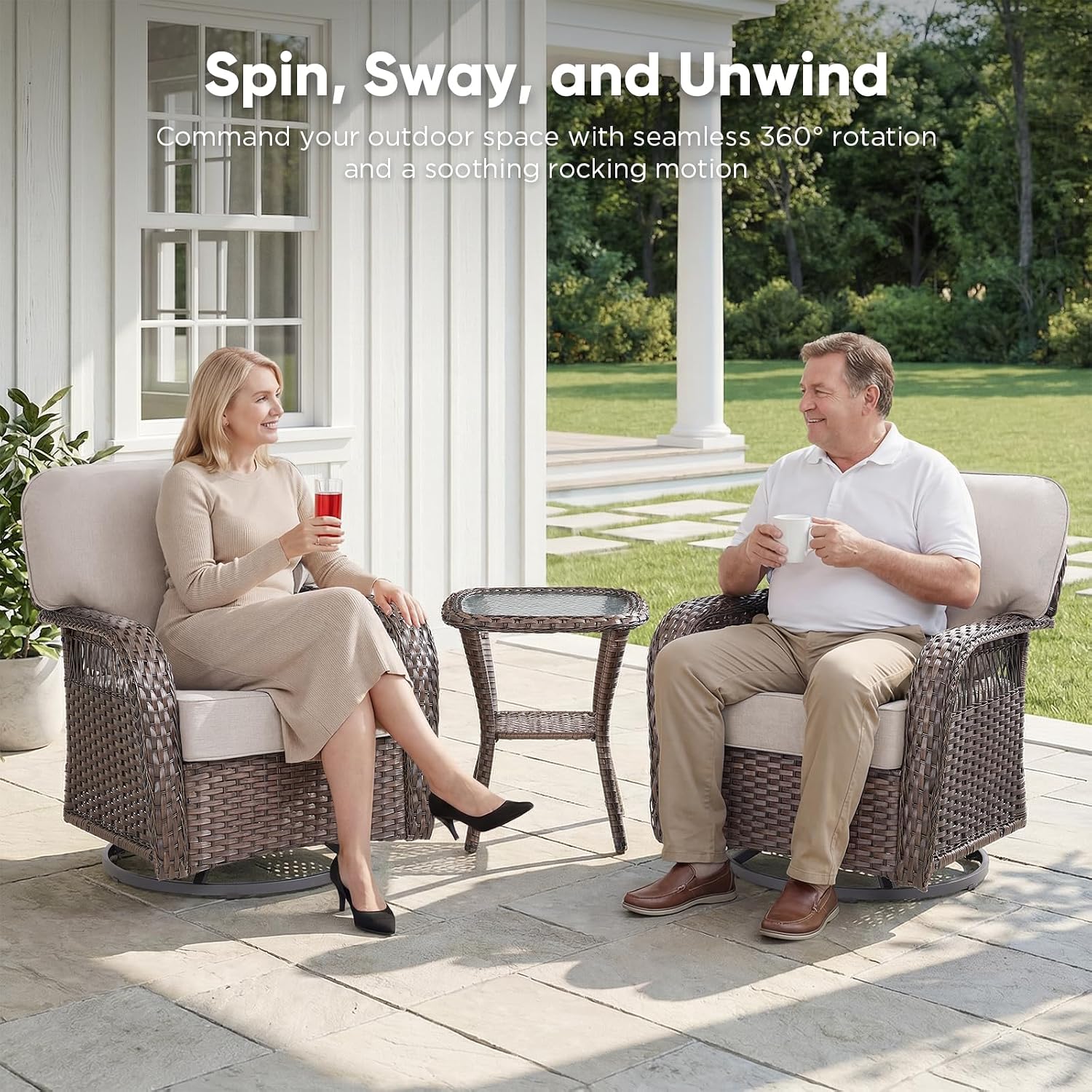 Wicker draaibare schommelstoel - Deck Chair Lounger recensie en prijs