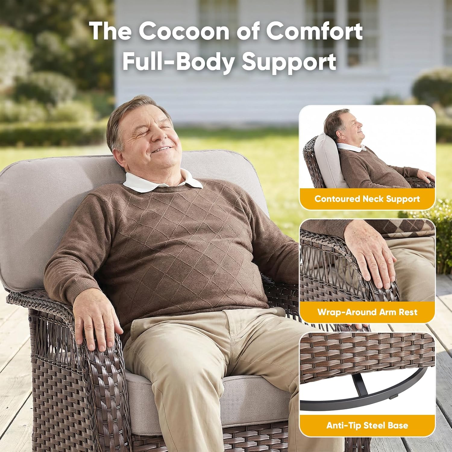 Wicker draaibare schommelstoel - Deck Chair Lounger recensie en prijs