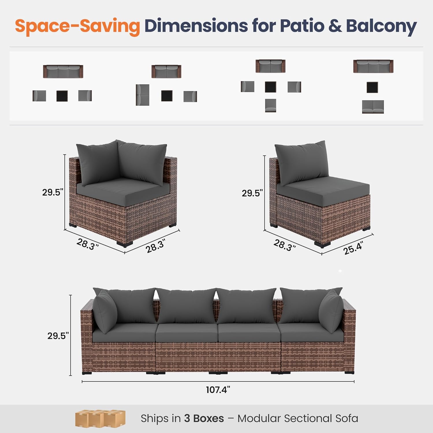 5-delige sectionele loungeset  - Outdoor Furniture And Fire Pit recensie en prijs