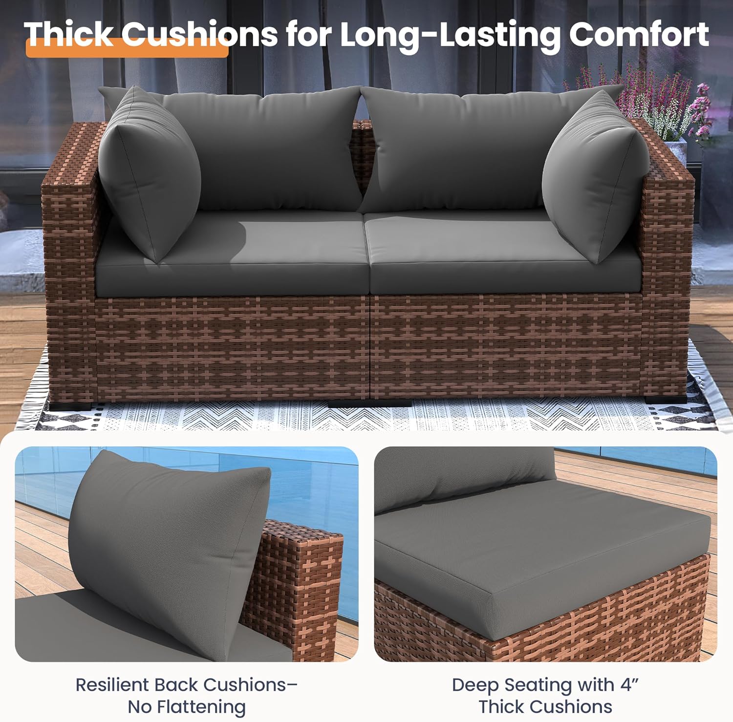 5-delige sectionele loungeset  - Outdoor Furniture And Fire Pit recensie en prijs