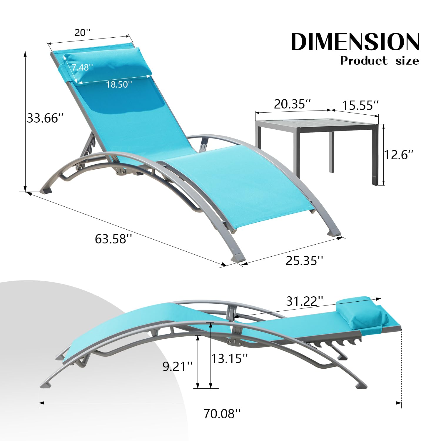 Verstelbare aluminium buiten c - Deck Chair Lounger recensie en prijs
