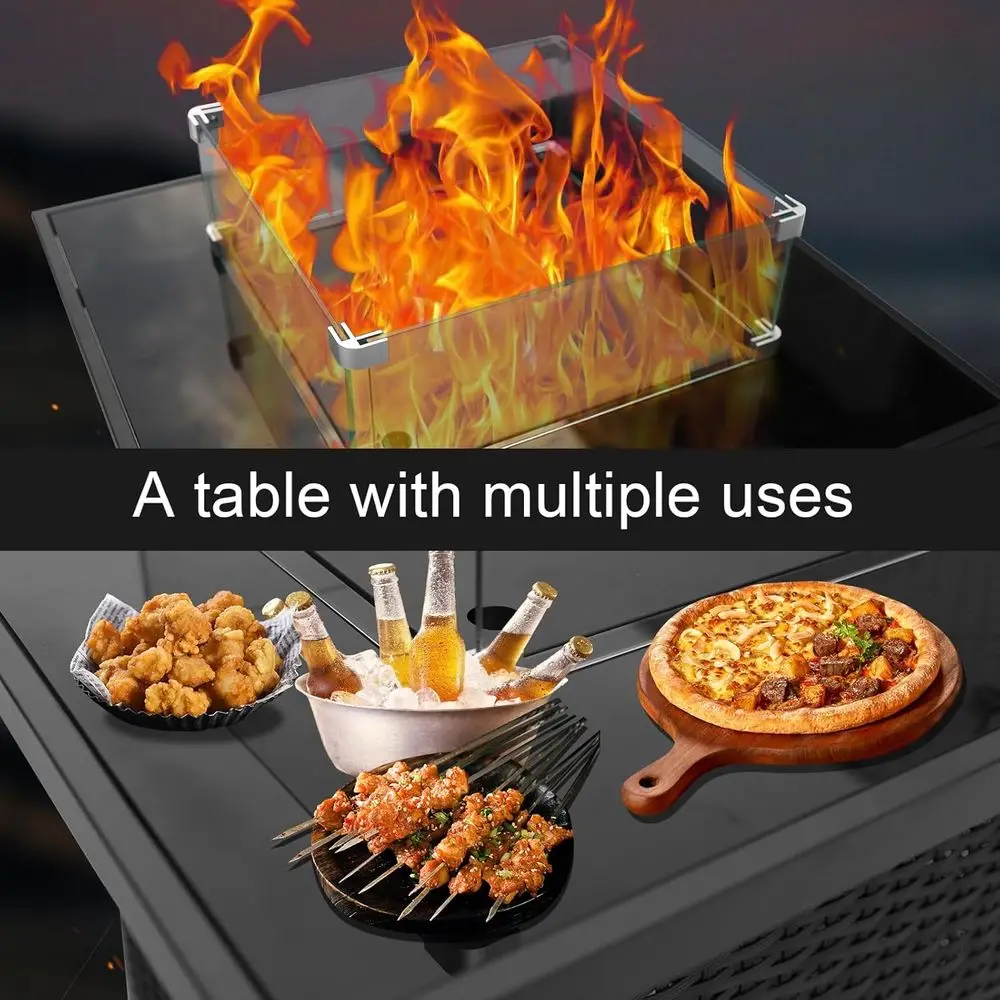 Wicker tuinmeubelenset, rotan  - Outdoor Furniture Fire Pit Set recensie en prijs