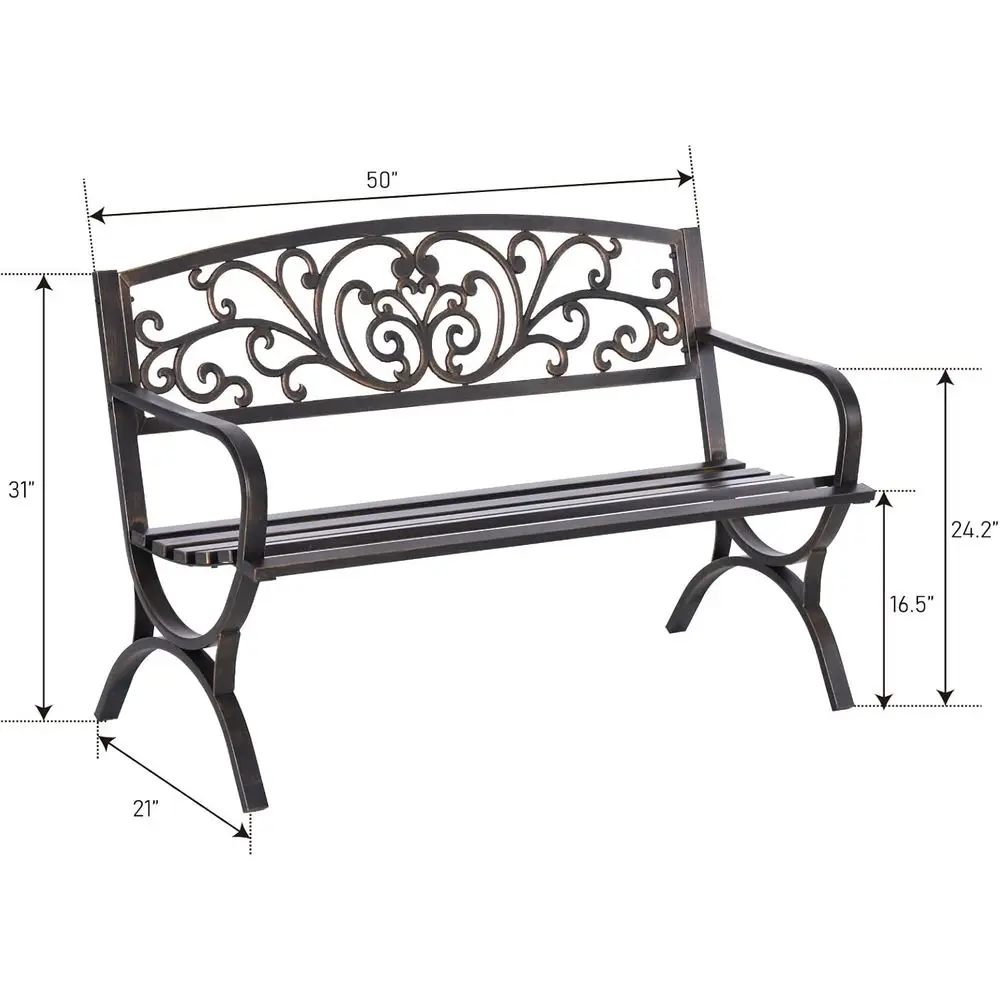 50 inch tuinbank voor buiten,  - Garden Bench Metal recensie en prijs