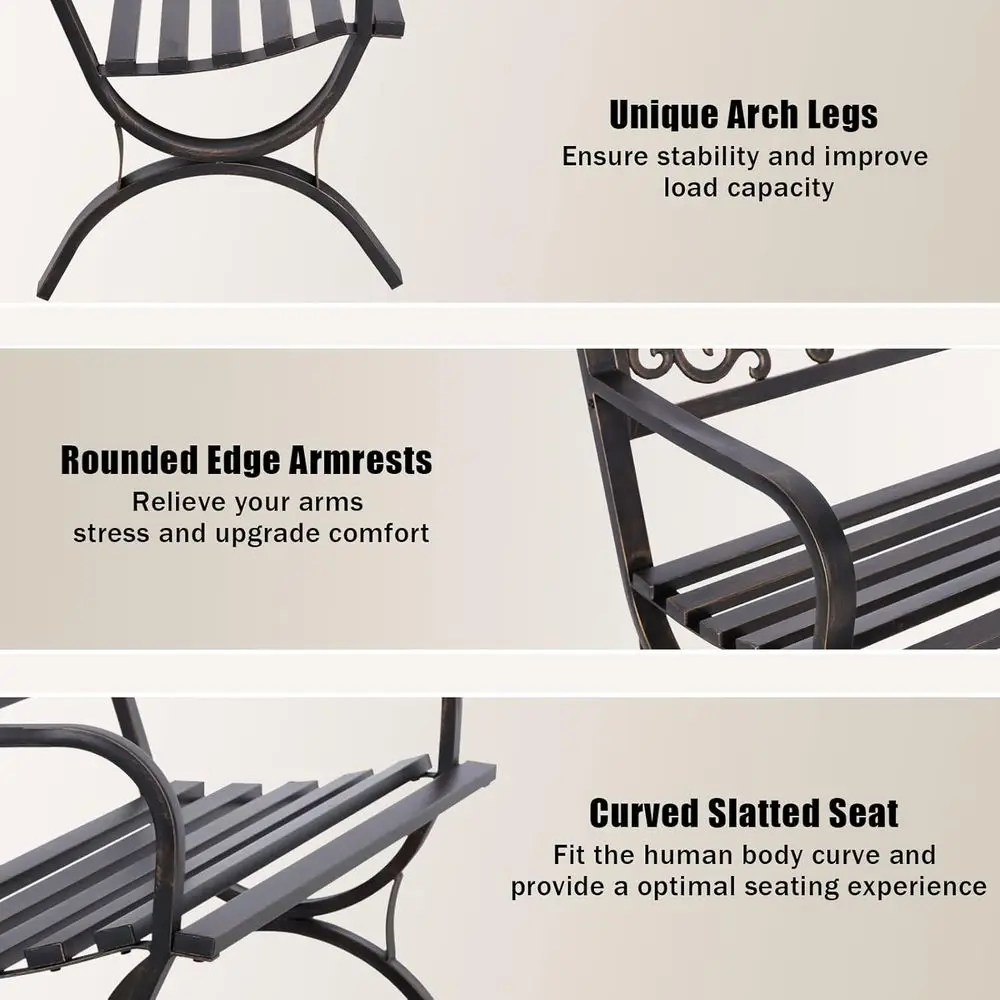 50 inch tuinbank voor buiten,  - Garden Bench Metal recensie en prijs