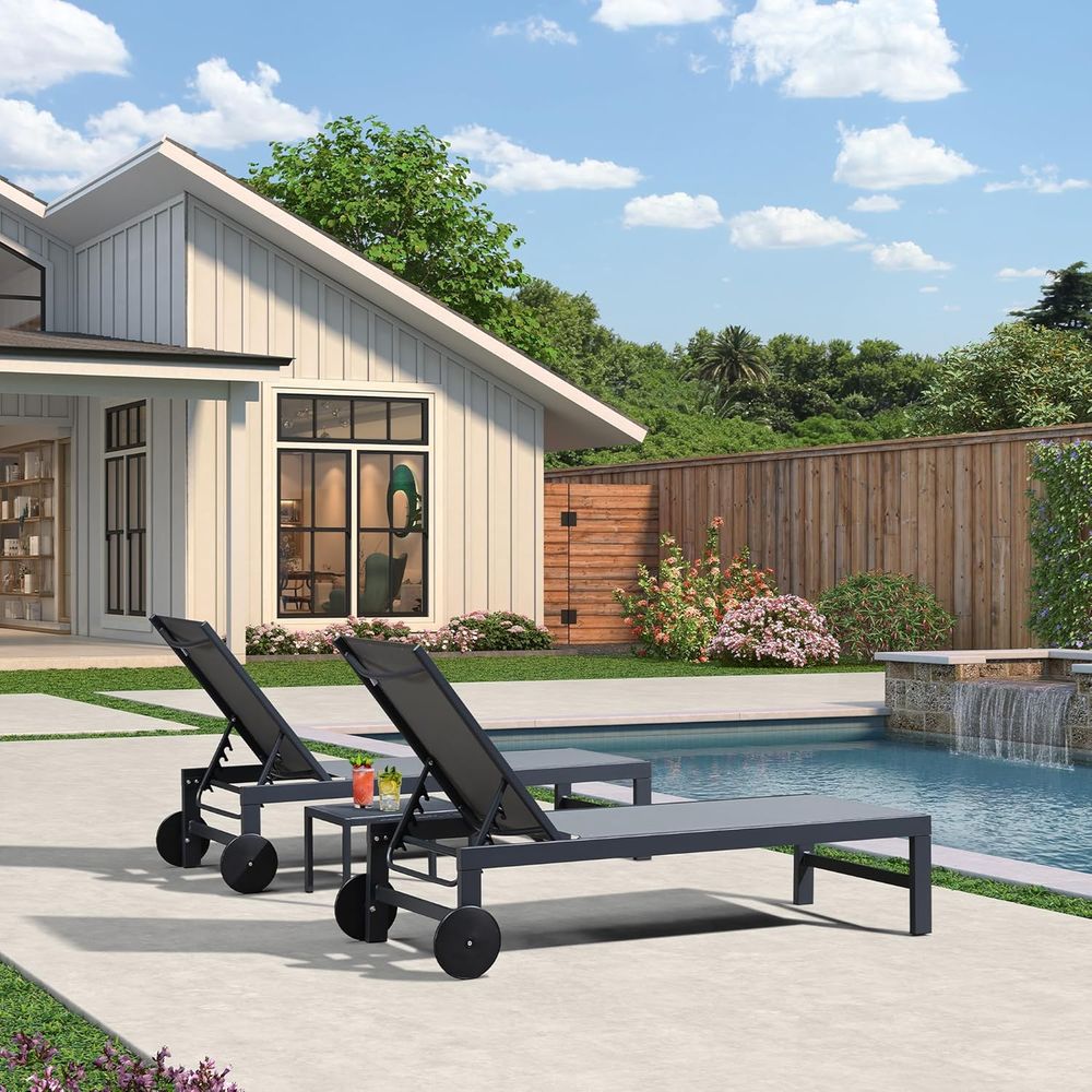 Wheels Pool Lounge Chairs Set, - Deck Chair Lounger recensie en prijs