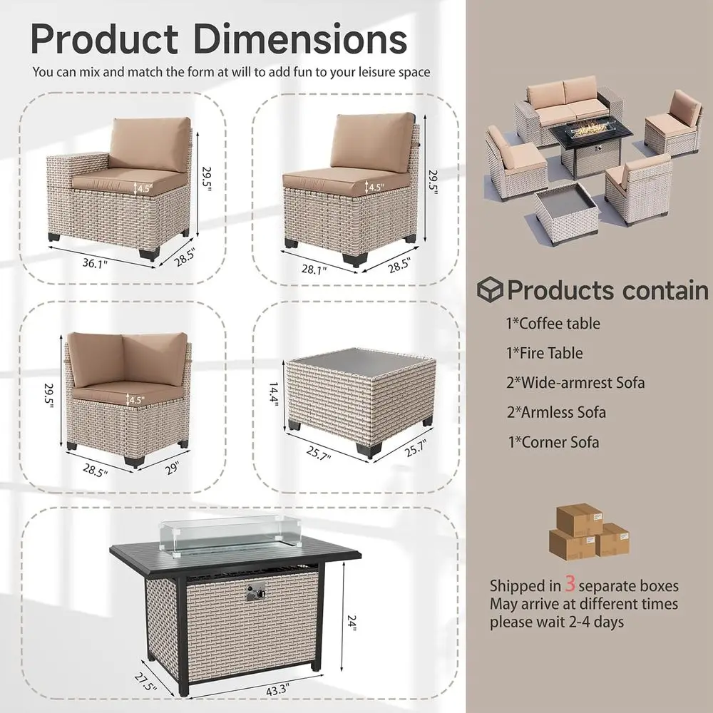 7-delige tuinmeubelset met vuu - Outdoor Furniture Fire Pit Set recensie en prijs