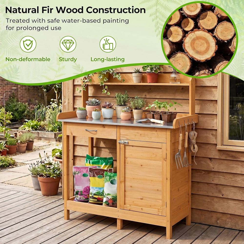 Buitenwerktafel voor planten,  - Garden Bench Metal recensie en prijs