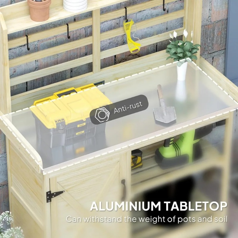 Tuinwerkstation met opbergkast - Garden Bench Metal recensie en prijs