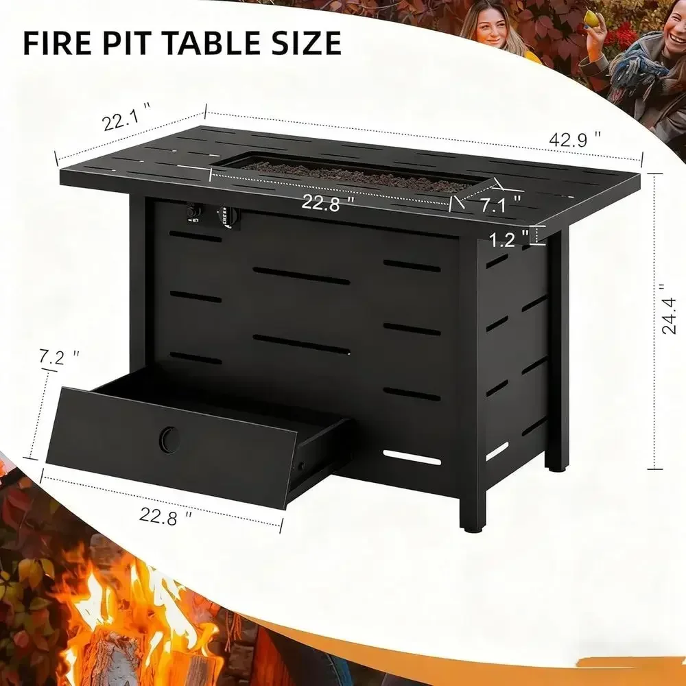 4-delige buitenmeubelset van w - Outdoor Furniture Fire Pit Set recensie en prijs