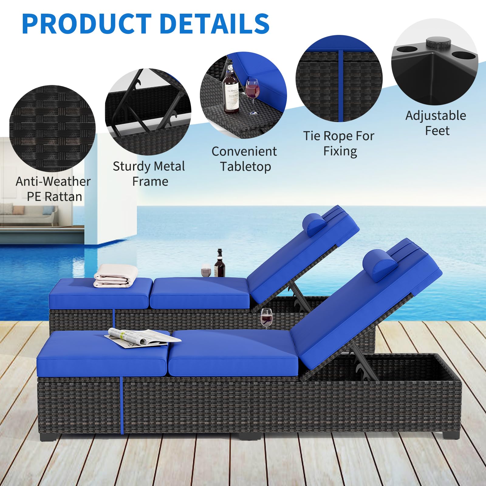 Buiten ligstoelenset van 2, 78 - Deck Chair Lounger recensie en prijs